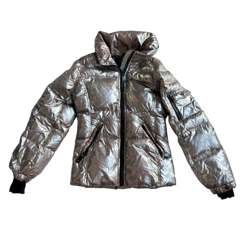 SAM. Metallic Silver Puffer Jacket